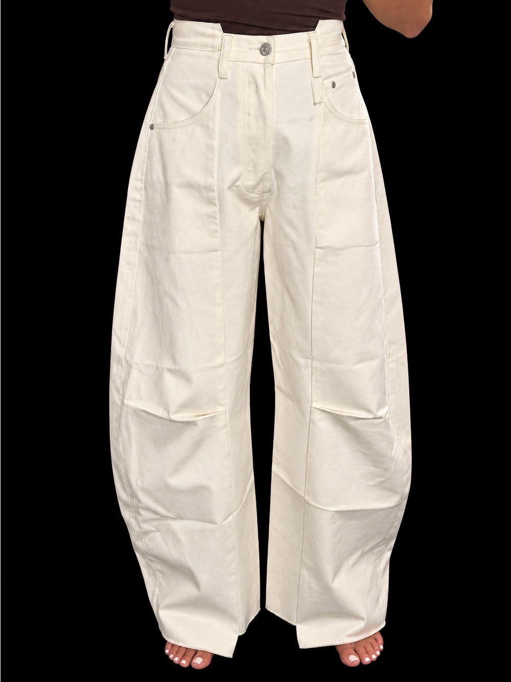 Citizens Of Humanity Cream Wide Leg Jeans